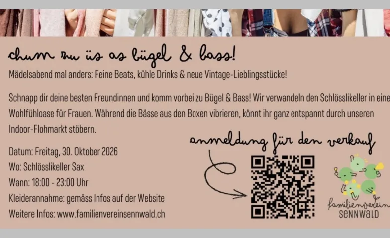 Bügel & Bass - Secondhandkleider & Musik & leckere Drinks