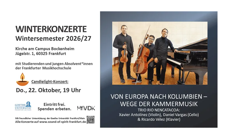 Von Europa nach Kolumbien – Candlelight-Konzert mit dem Trio