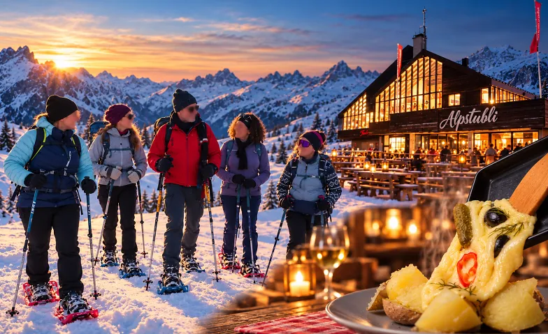 Vollmond Schneeschuhwanderung mit Raclette Abend - Trübsee