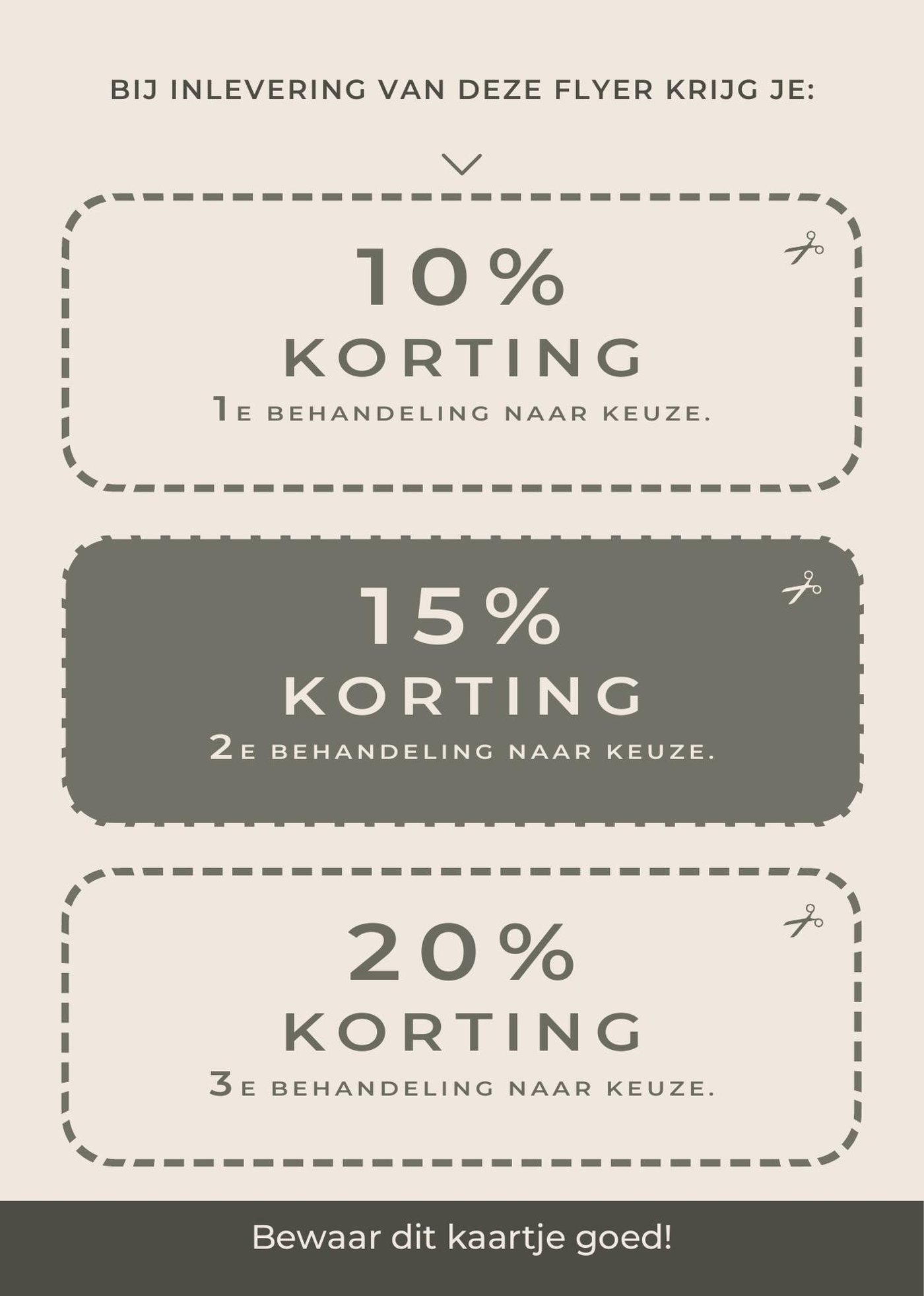 The Laser Bar, A4 flyer met kortingsbonnen (achterkant)