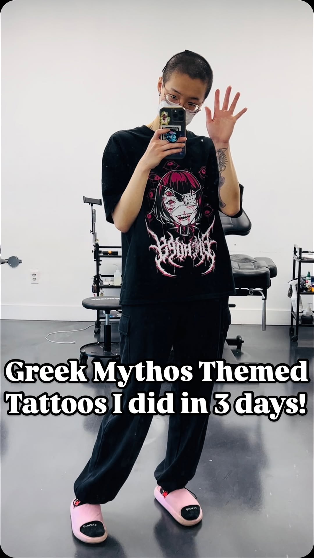 Crisp Greek-myth forearm tattoo with dark detailing.