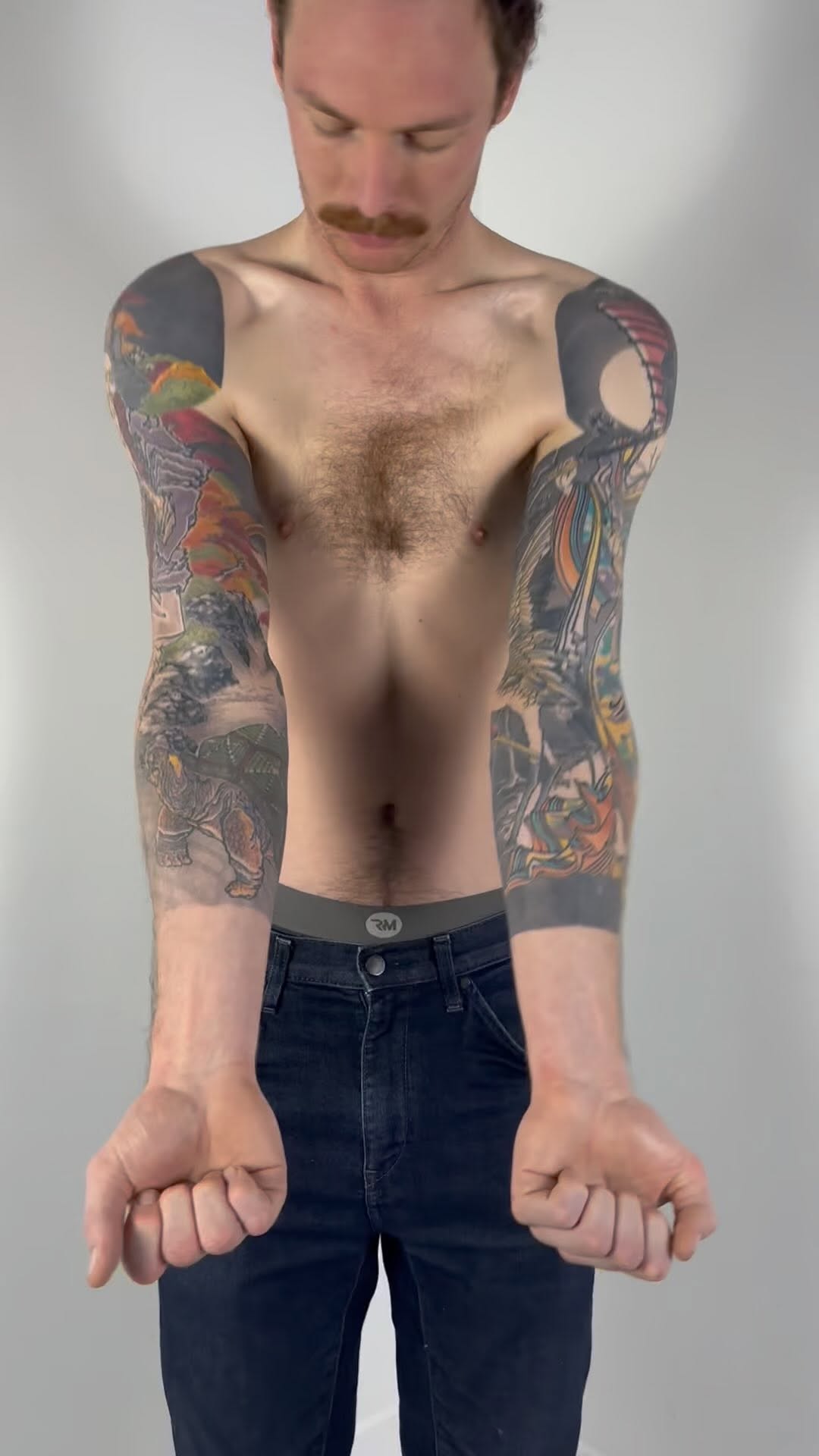 Colorful Japanese-inspired full-sleeve with dragons and tigers