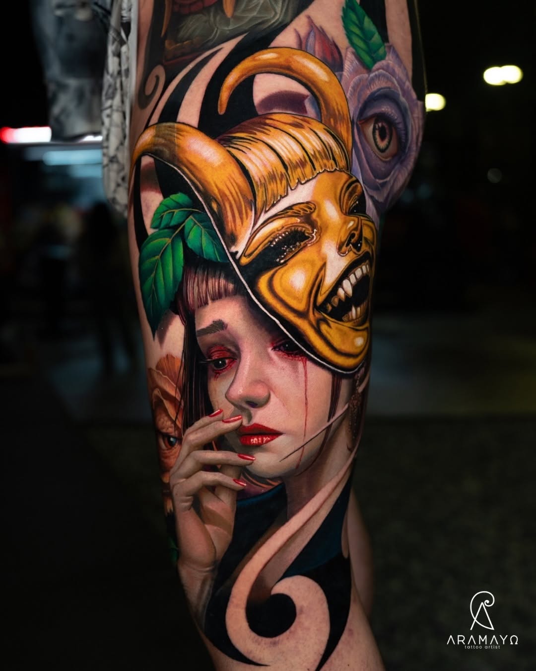 Realism tattoo of a woman