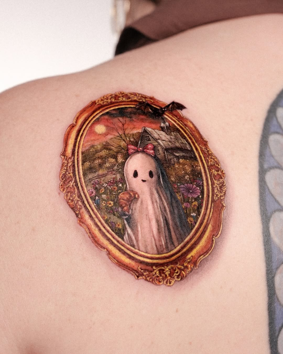 Ghost in a frame tattoo