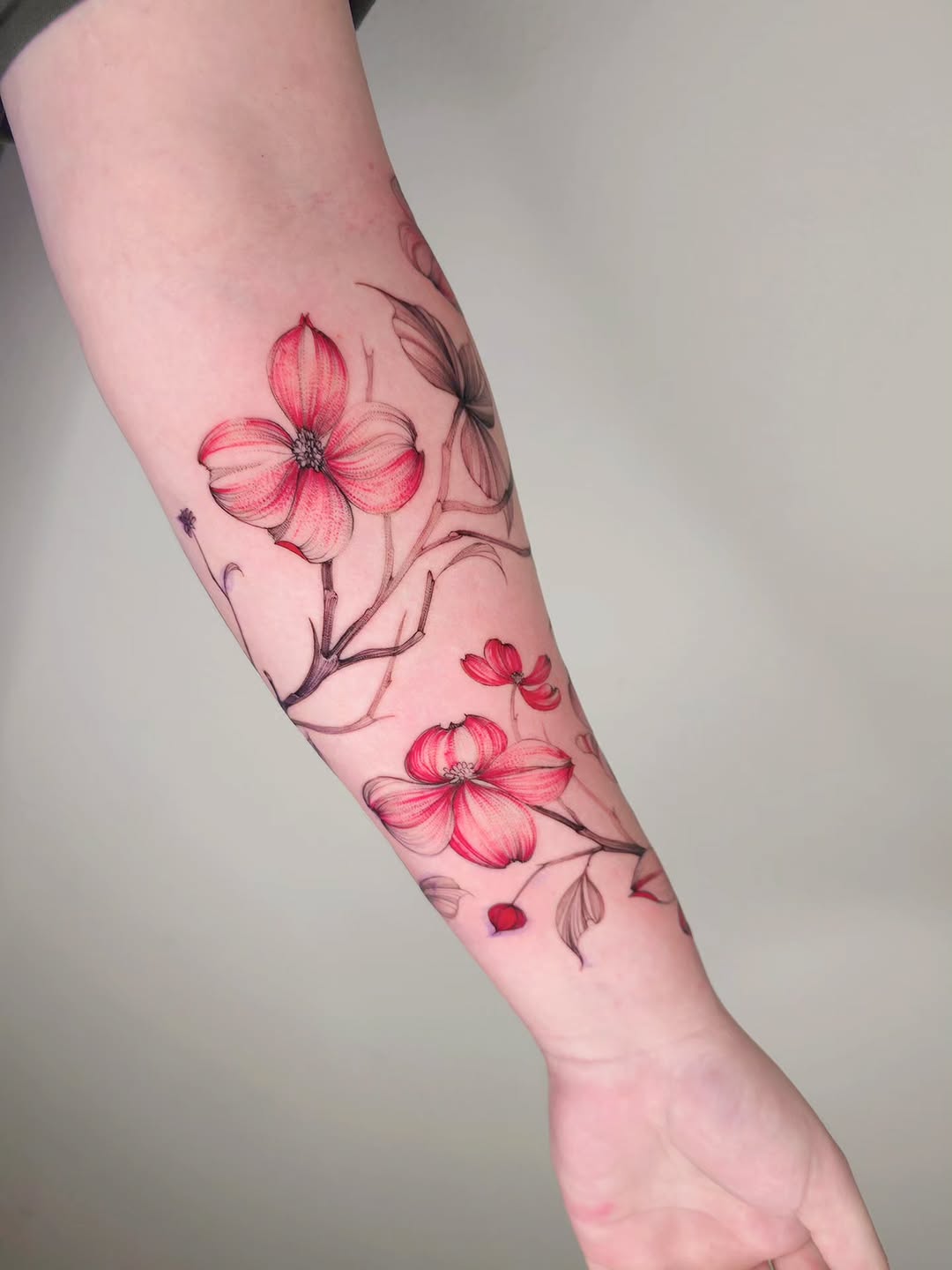 Dogwood flower tattoo