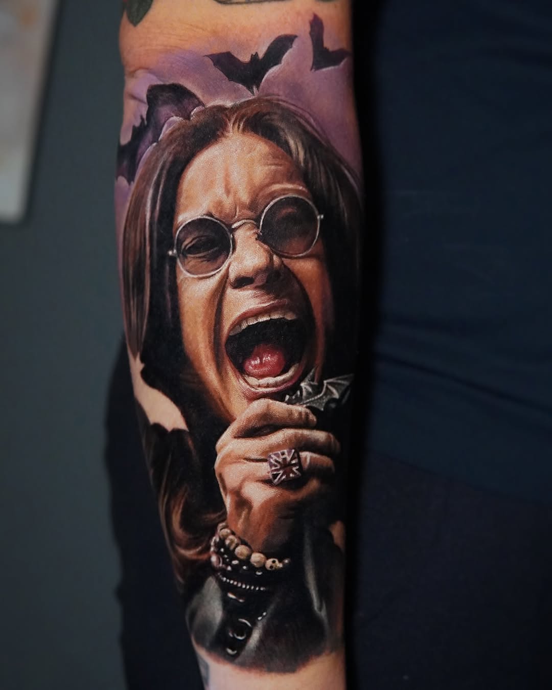 Hyper-detailed color realism portrait of Ozzy Osbourne