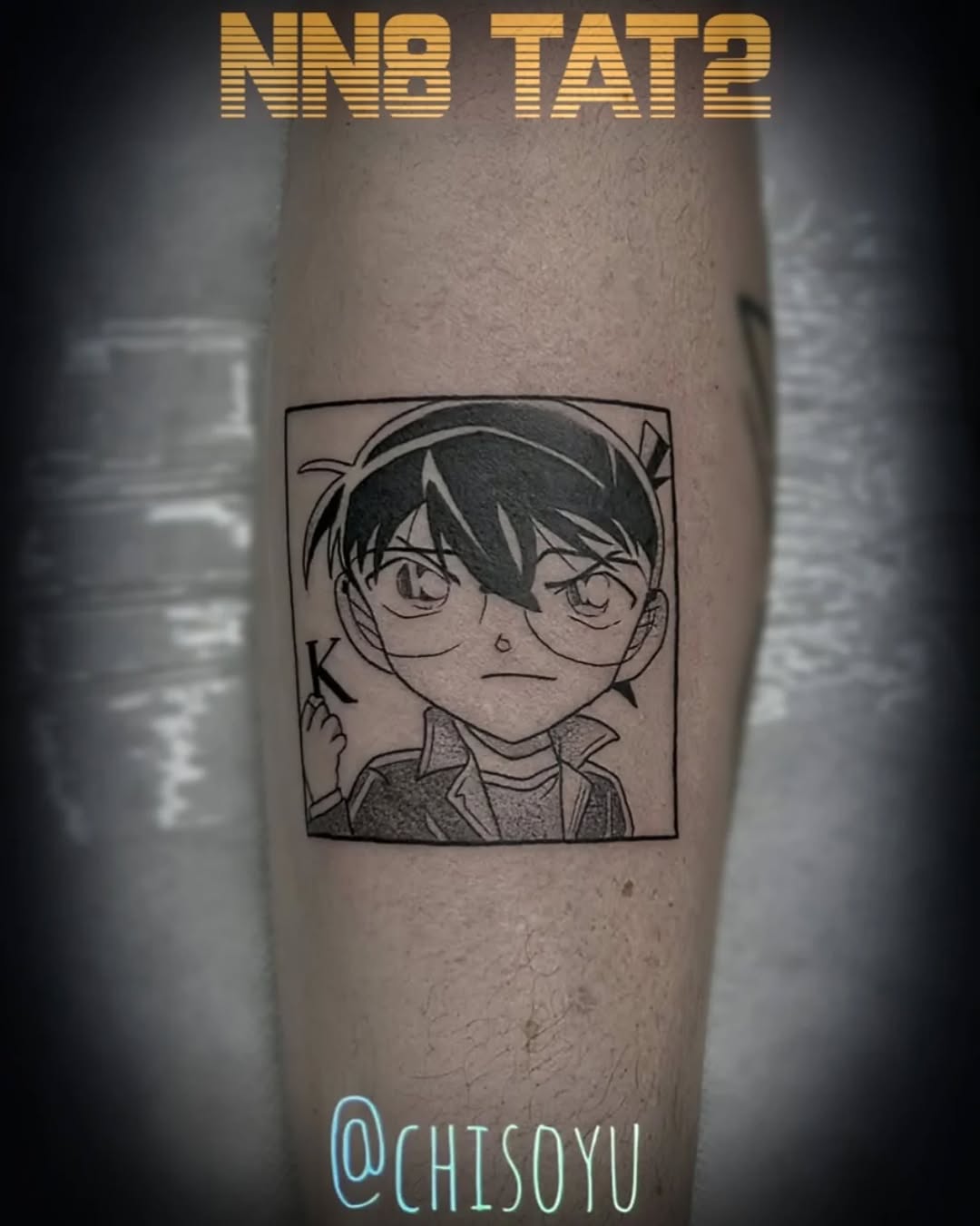 Chibi Detective Conan portrait in bold linework