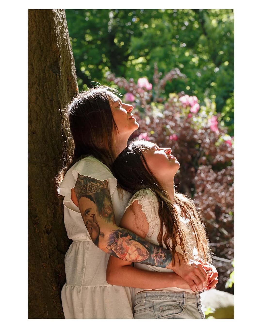 Vivid colored forearm sleeve with detailed portraits