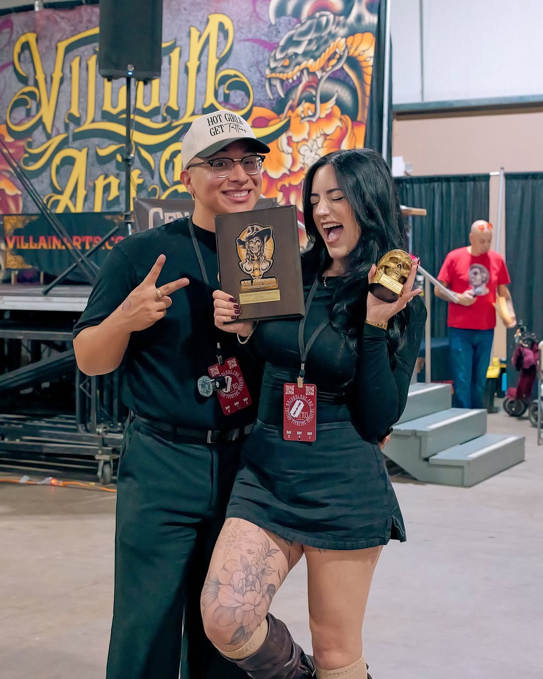 Bold floral thigh piece with large petals and shading.