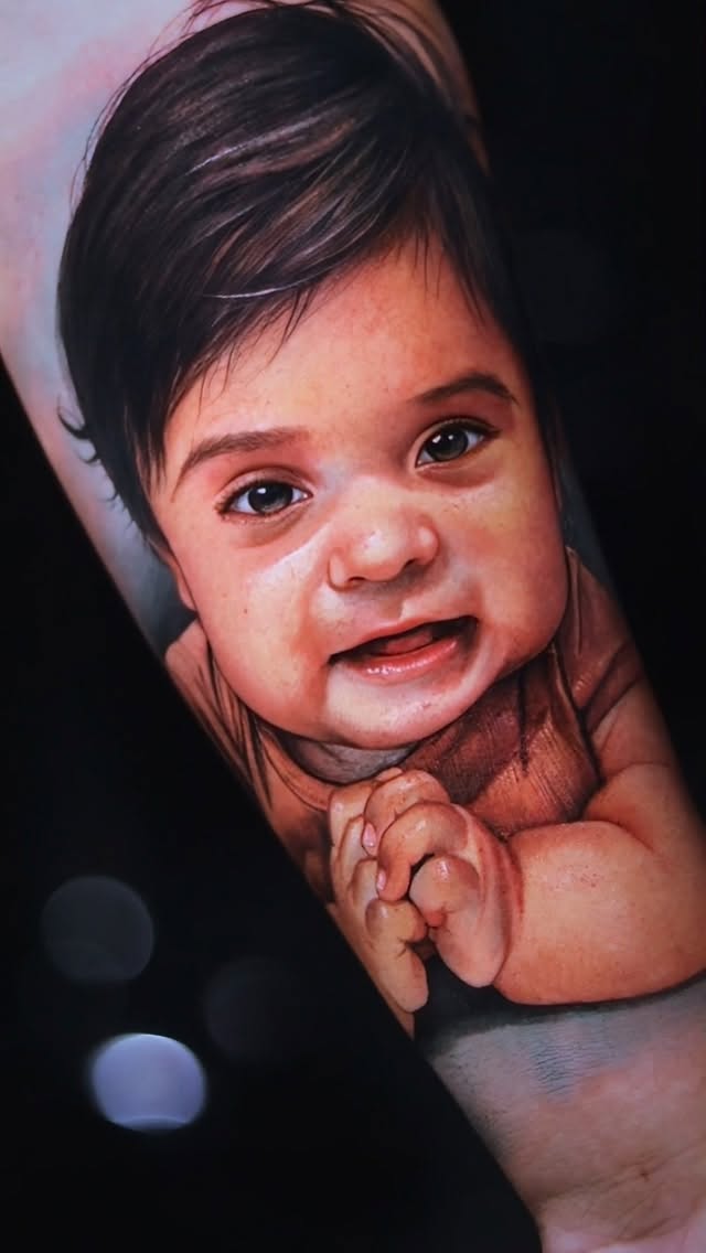 Realistic portrait of a baby