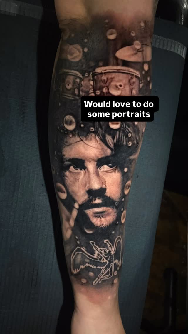 High-contrast monochrome portrait amid bubble-like orbs