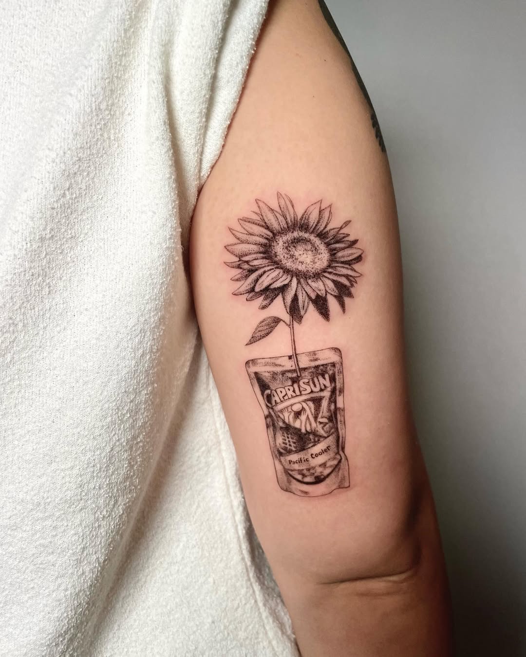 Whimsical sunflower grows from Capri Sun pouch