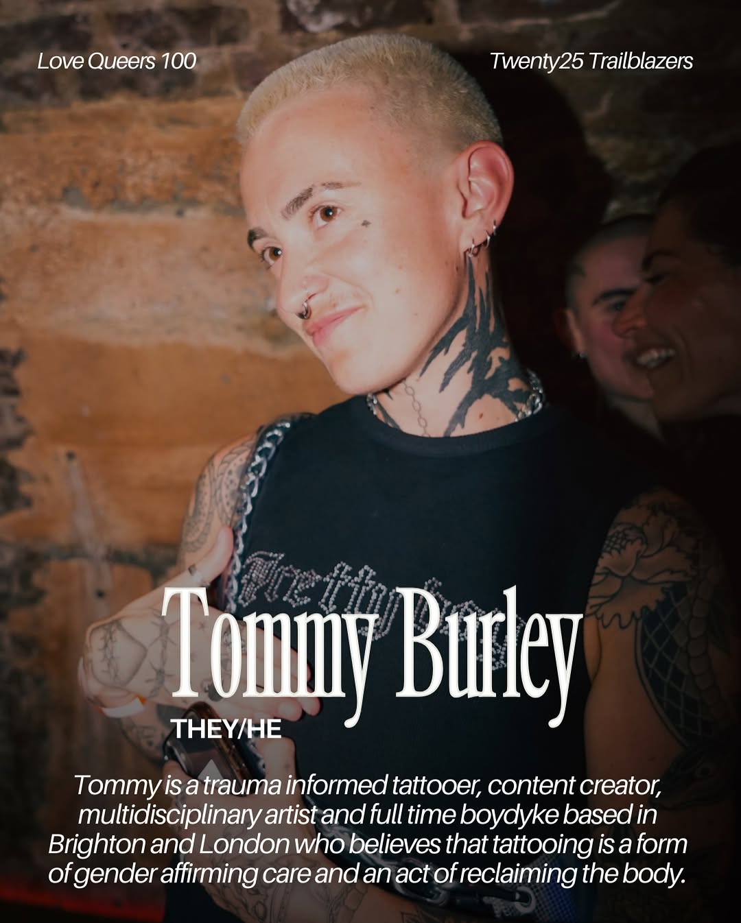 Bold blackwork neck piece with floral sleeve details