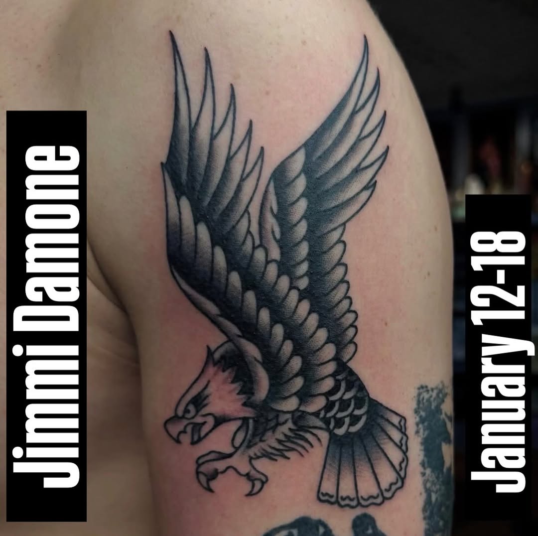 Bold black eagle in dynamic mid-flight pose