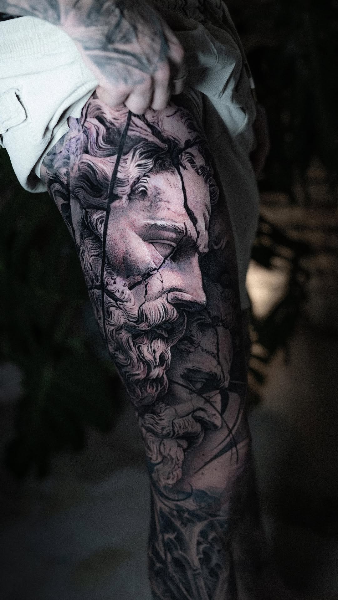 Detailed leg tattoo piece