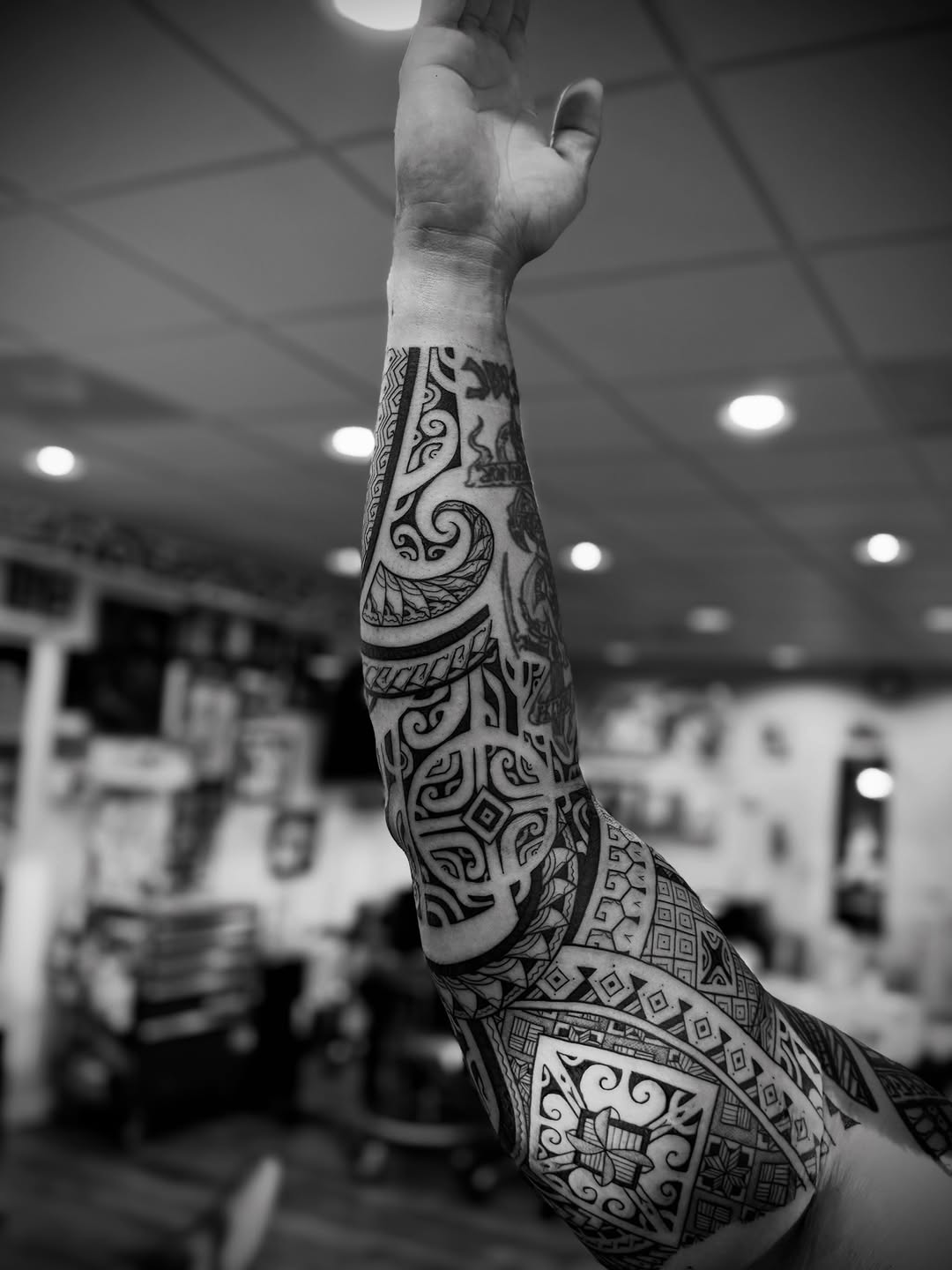 Ornate Polynesian-Filipino sleeve with bold blackwork