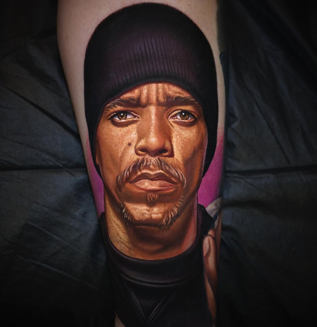 Hyper-realistic Tupac portrait in warm, lifelike tones.