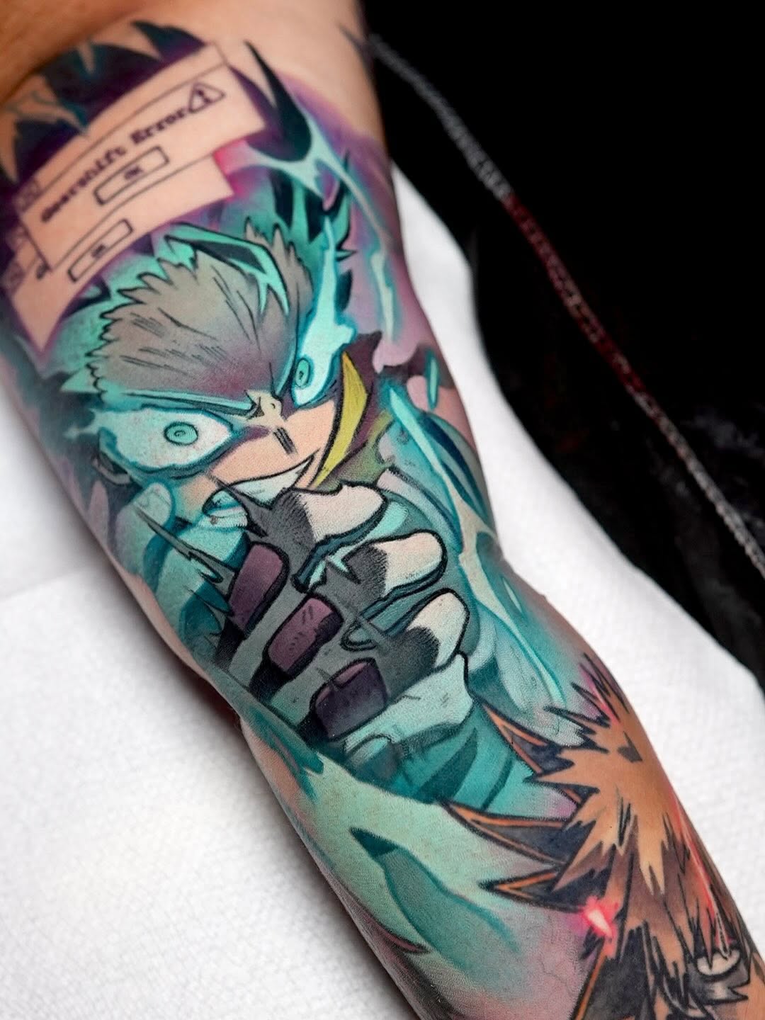 Vibrant anime-inspired battle scene with bold outlines