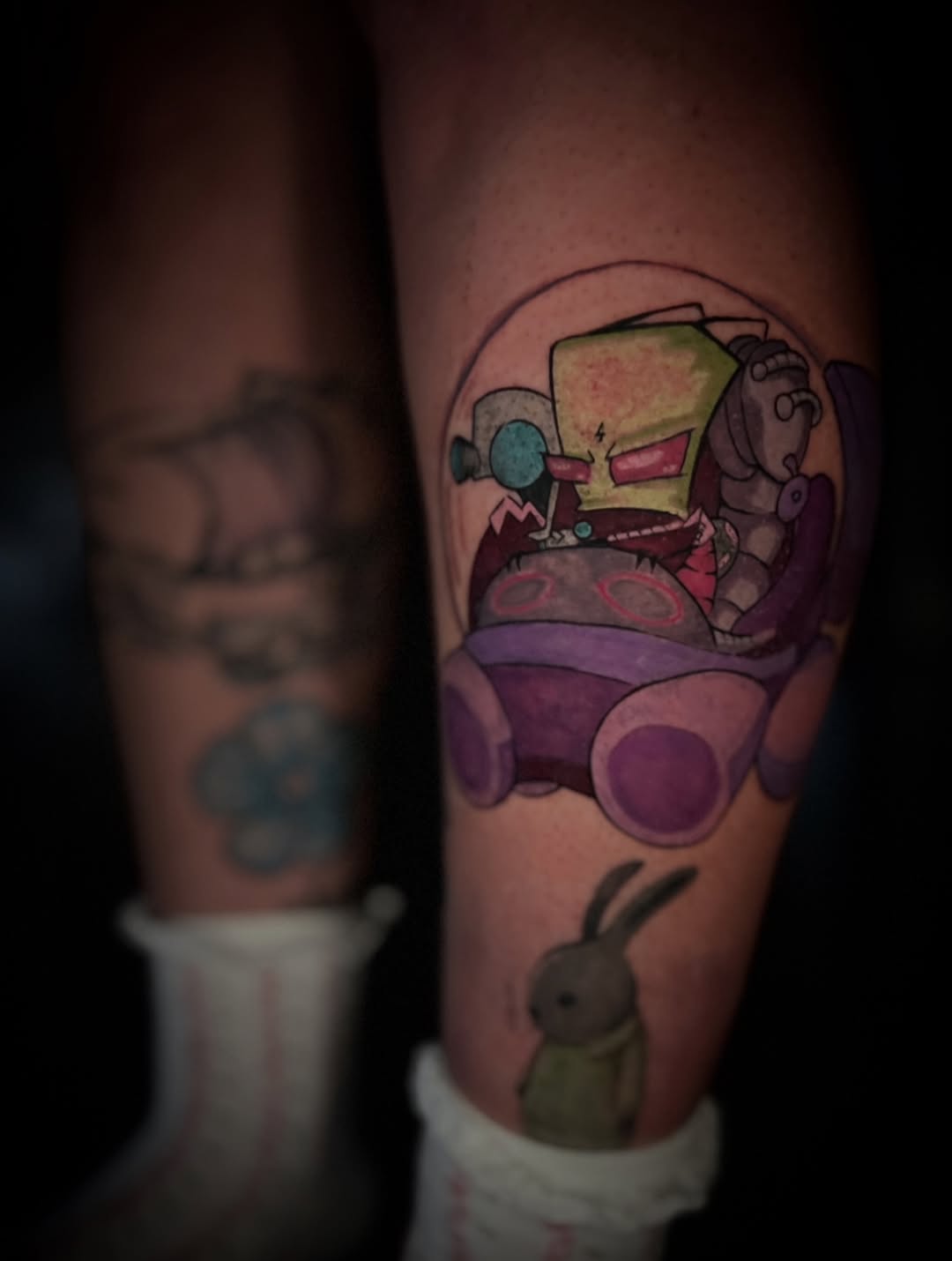 Vibrant Invader Zim-inspired cartoon with bold color blocks