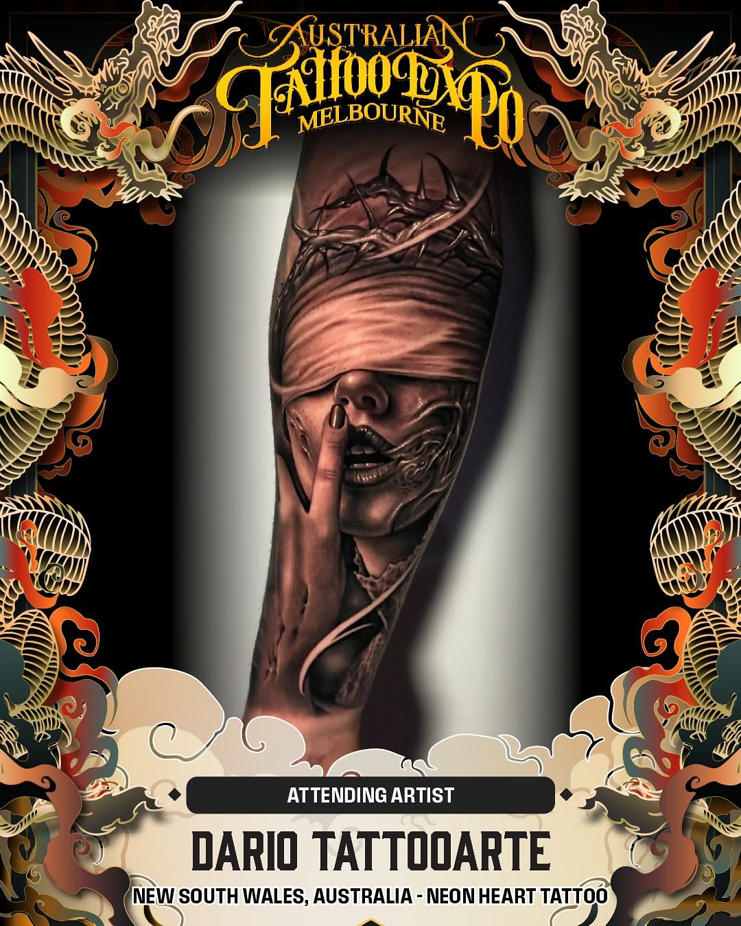 Hyperreal grayscale portrait with surreal sculptural textures