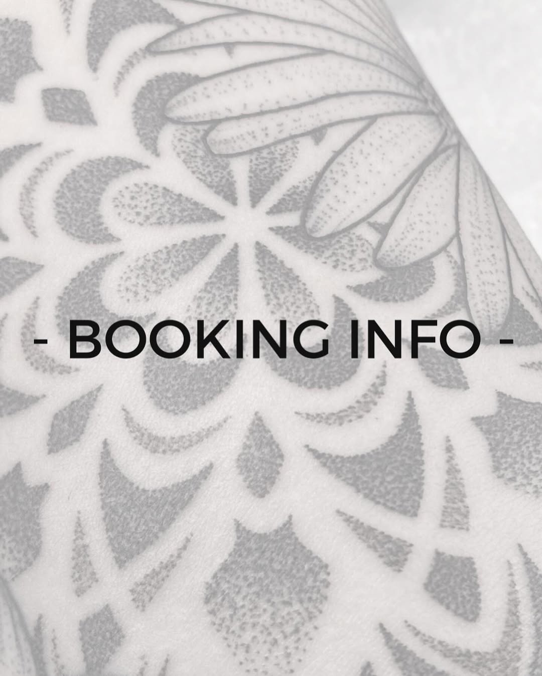 Elegant dotwork floral motif with bold outlines.