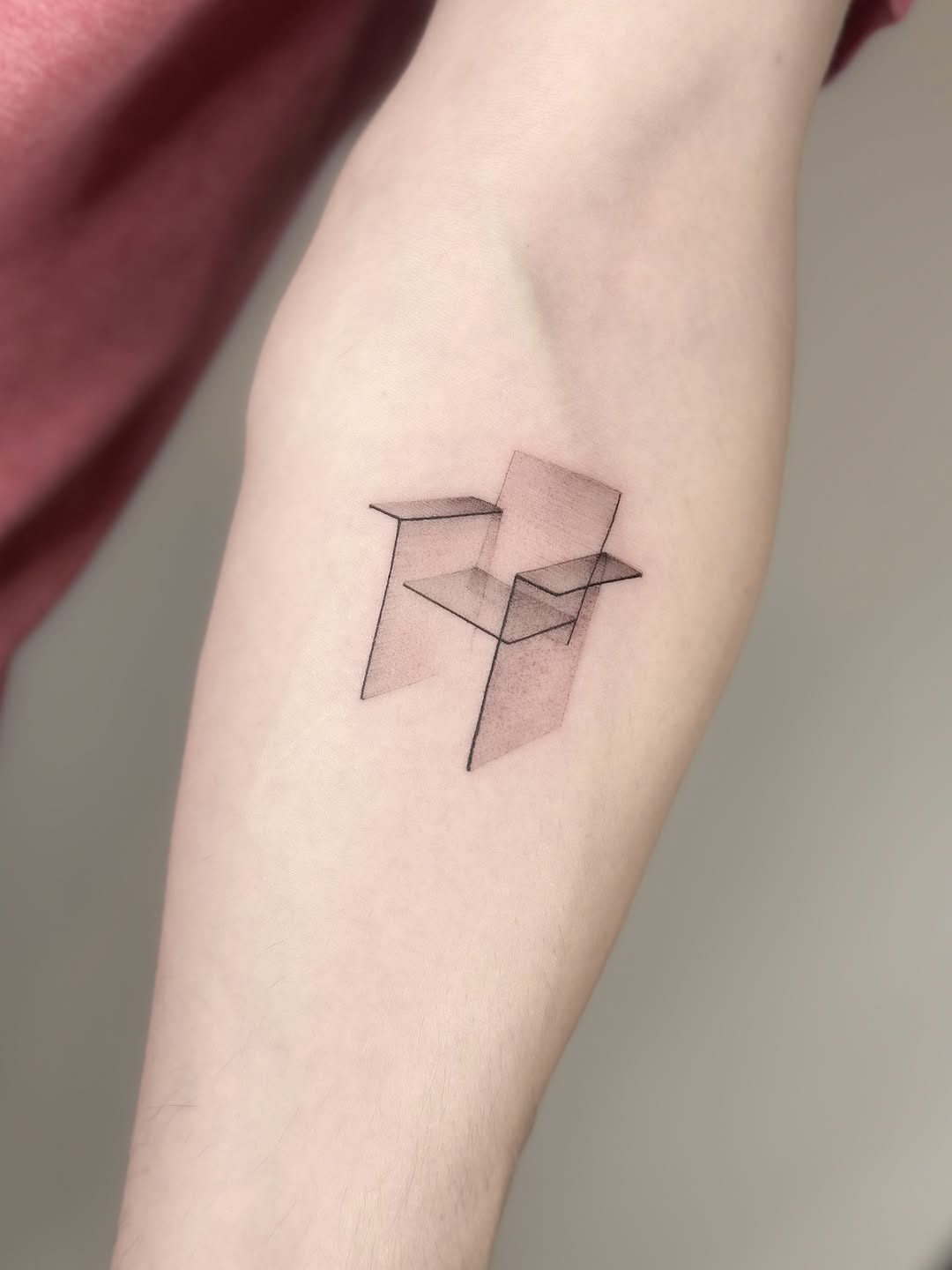 Interlocking geometric cubes with fine linework shading