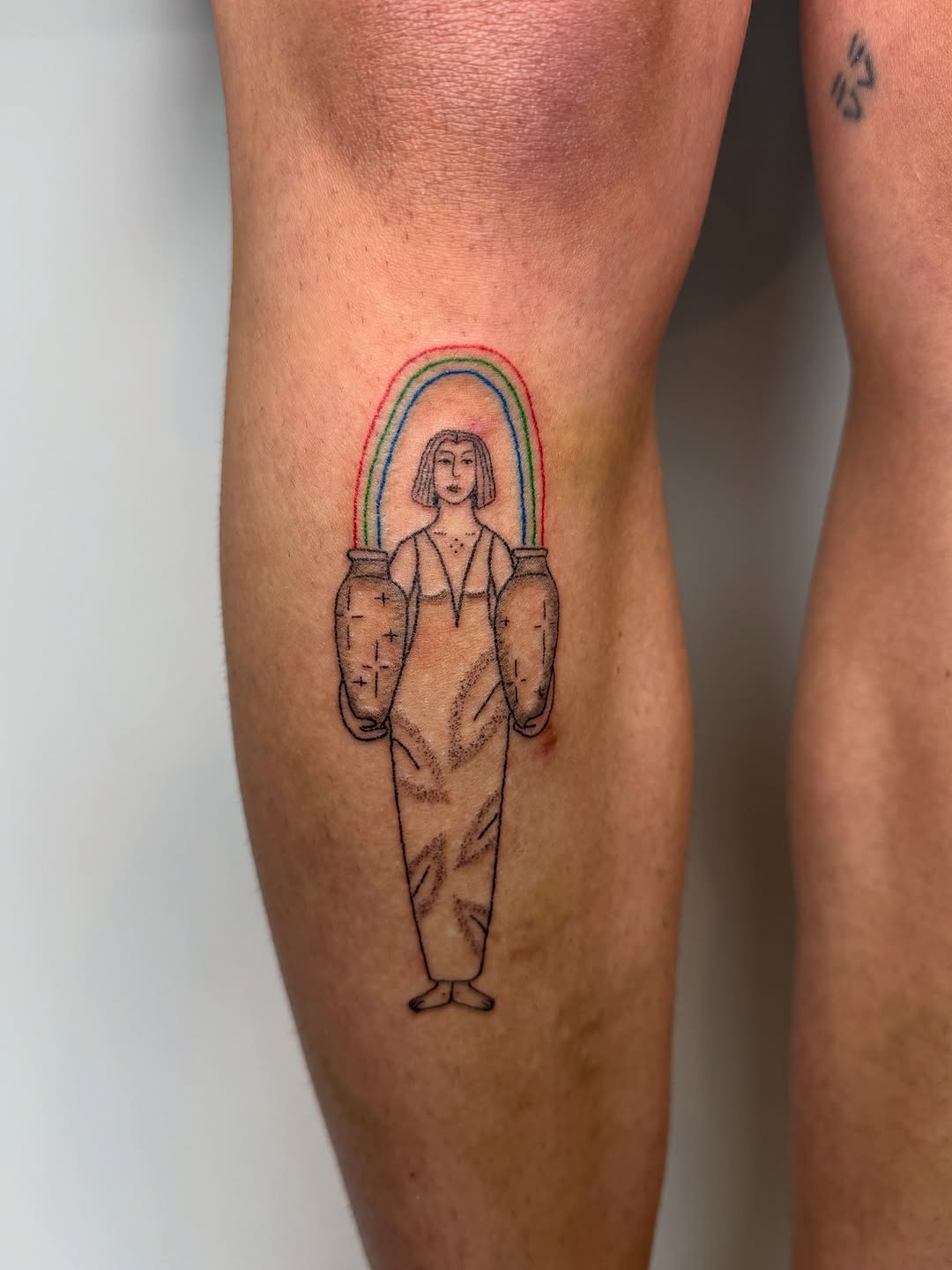 Handpoked vase rainbow girlie