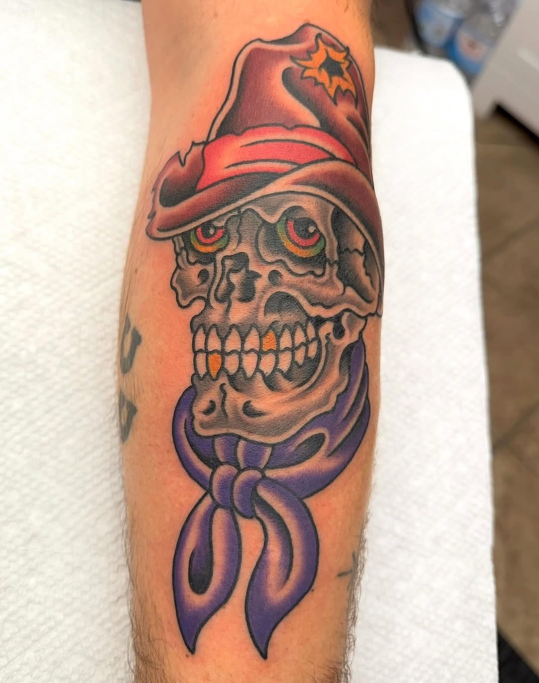 Cowboy skull tattoo design