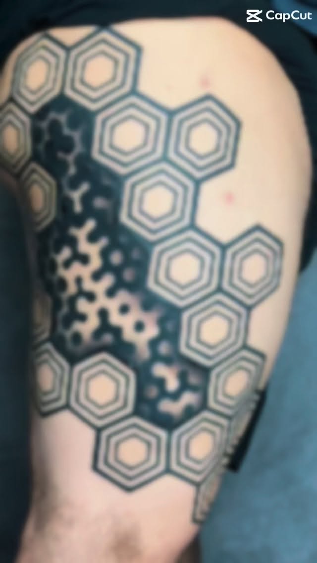 bold linework geometric hexagon honeycomb pattern