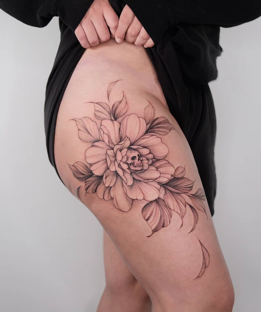 Floral design with skull