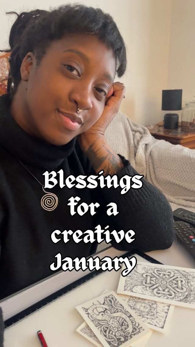 Bold black-line forearm tattoo with abstract geometric patterns