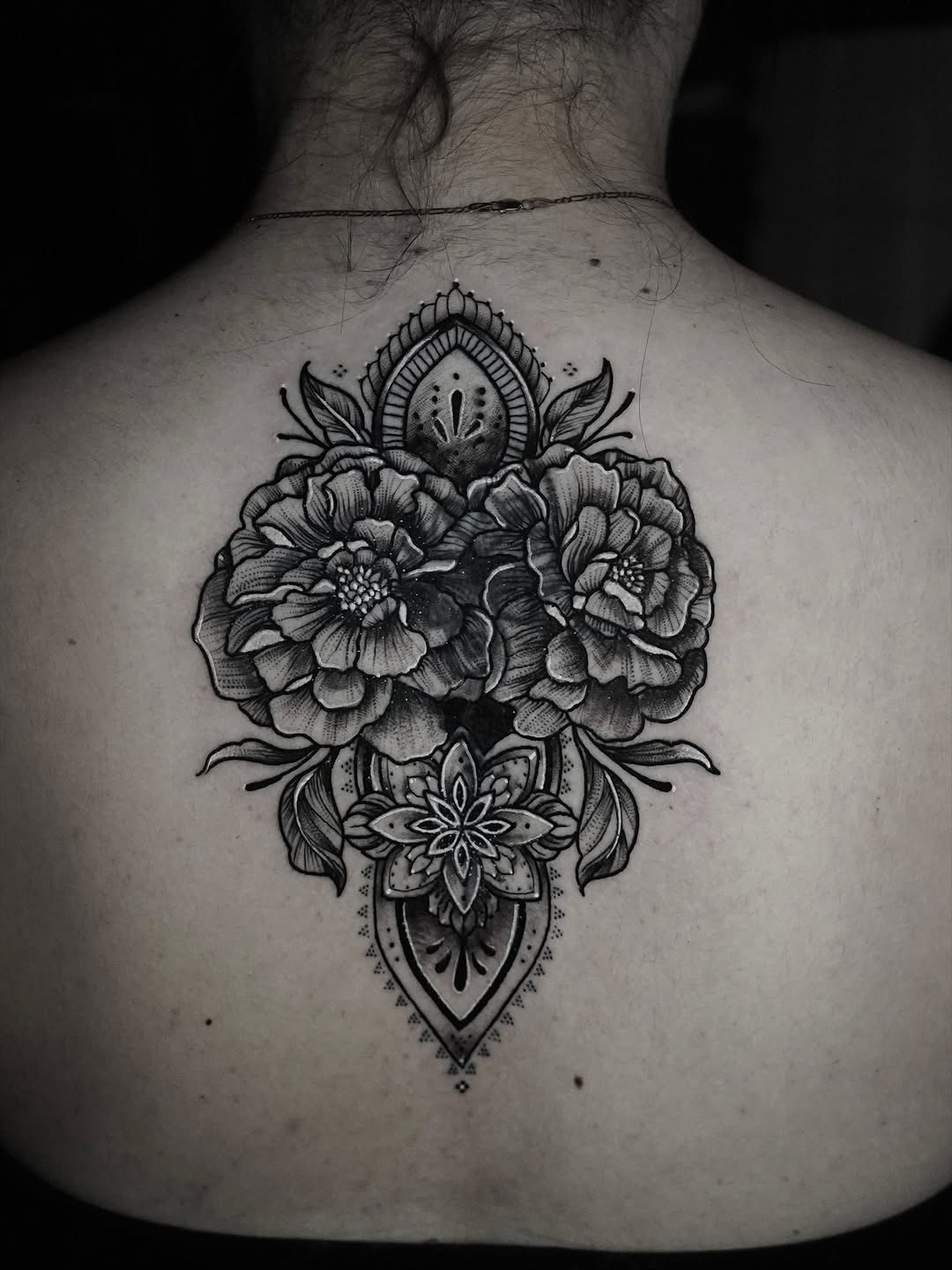 Black and grey flower cover-up