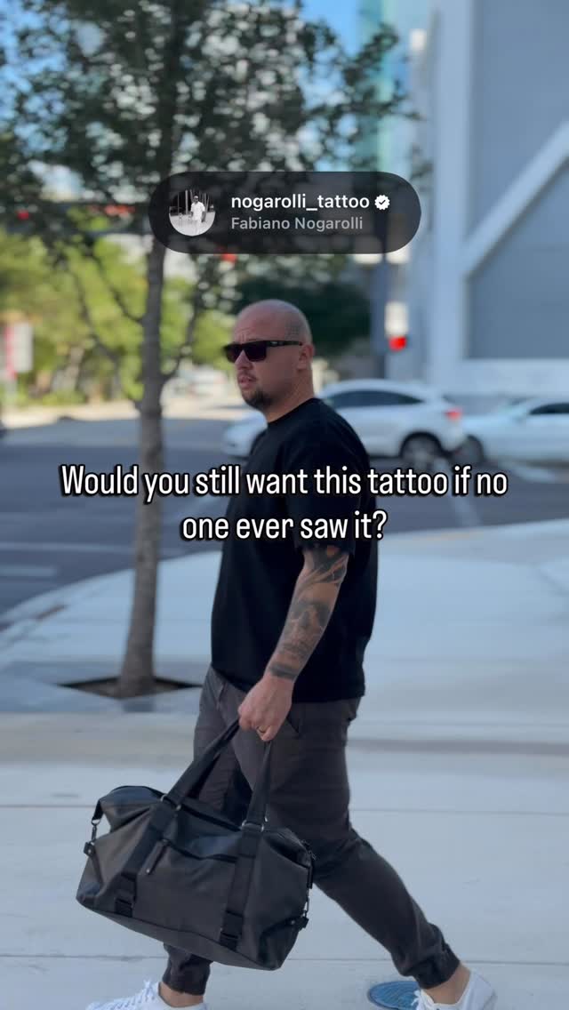 Bold blackwork forearm pattern with clean, compact lines