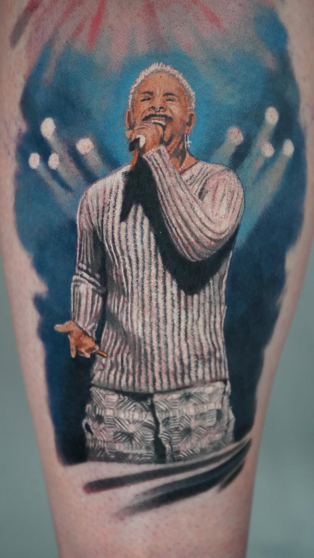 Vivid color portrait of AJ McLean on the calf