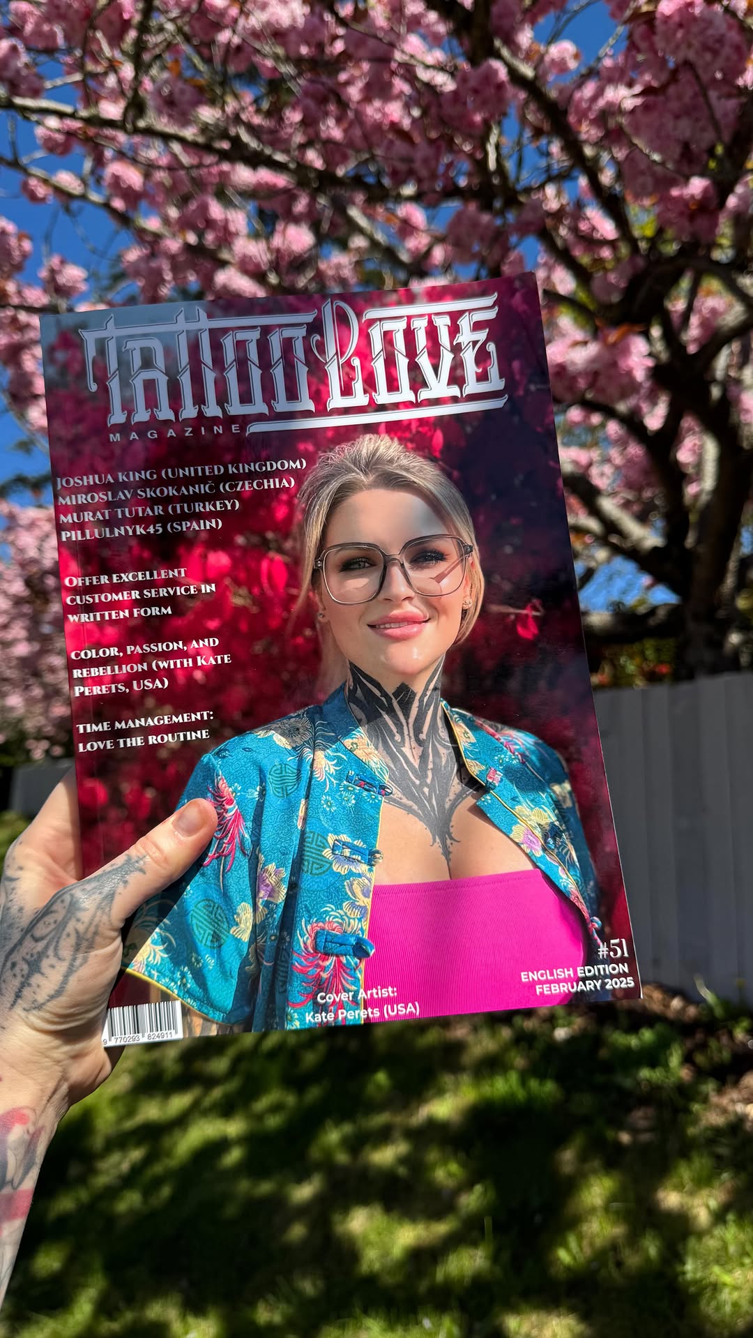 Bold blackwork neck piece with ornate geometric motifs.