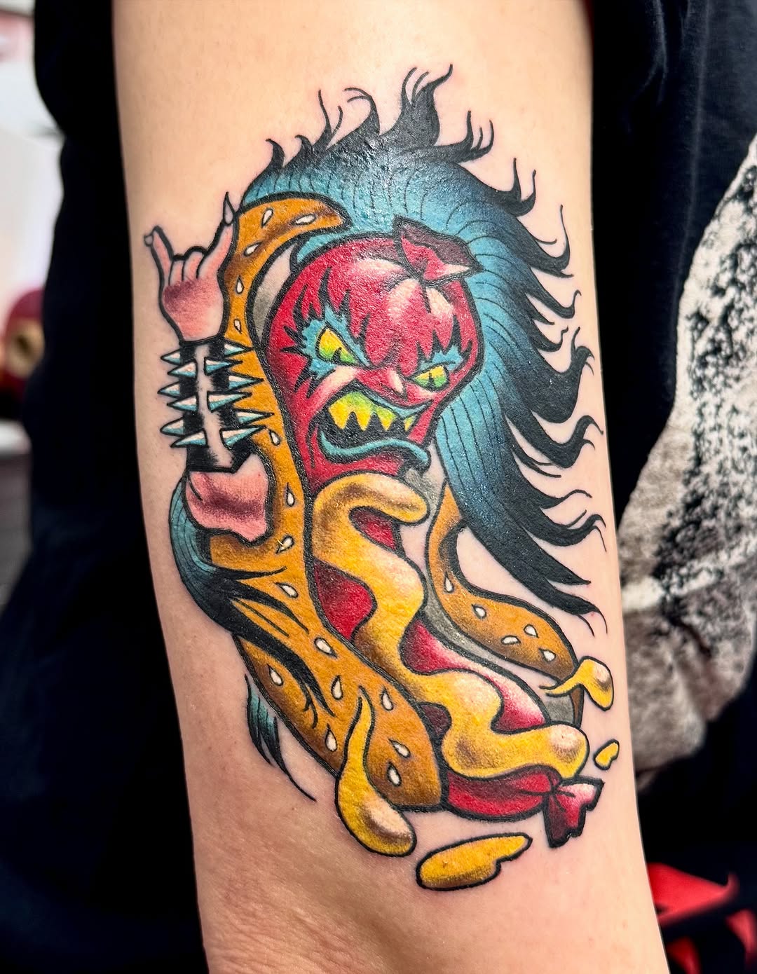 Vibrant newschool demon with serpentine ribbons