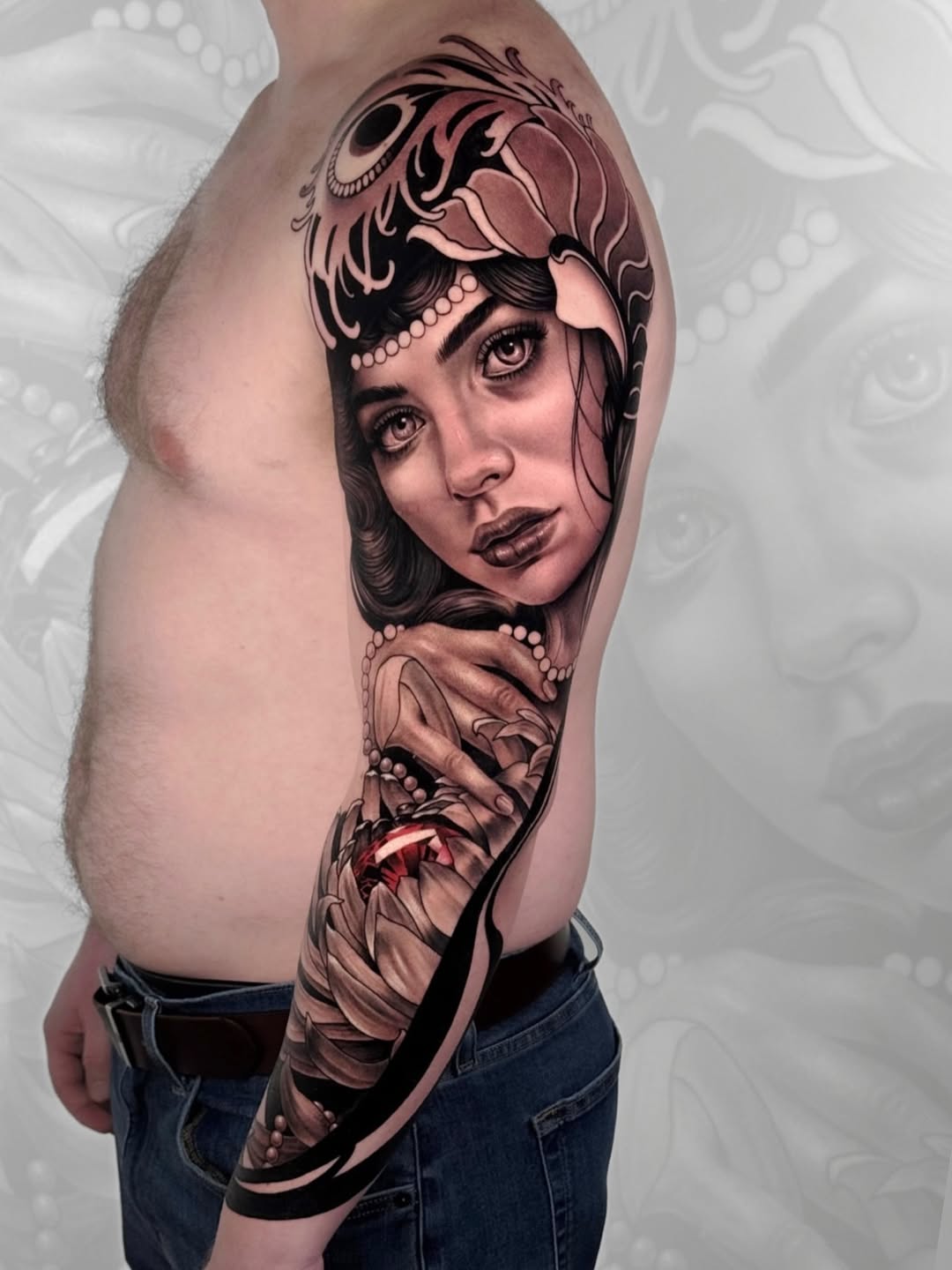 Neorealistic goddess tattoo