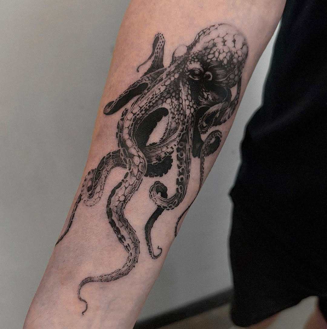 Detailed octopus tattoo