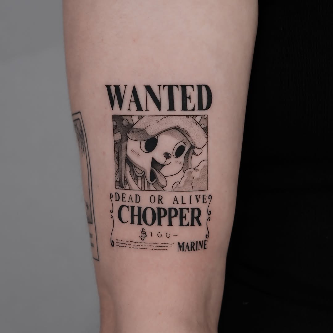 Bold illustrated Chopper wanted poster with crisp linework