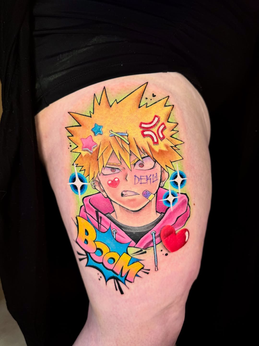 Vibrant anime character portrait in bold pop-art.