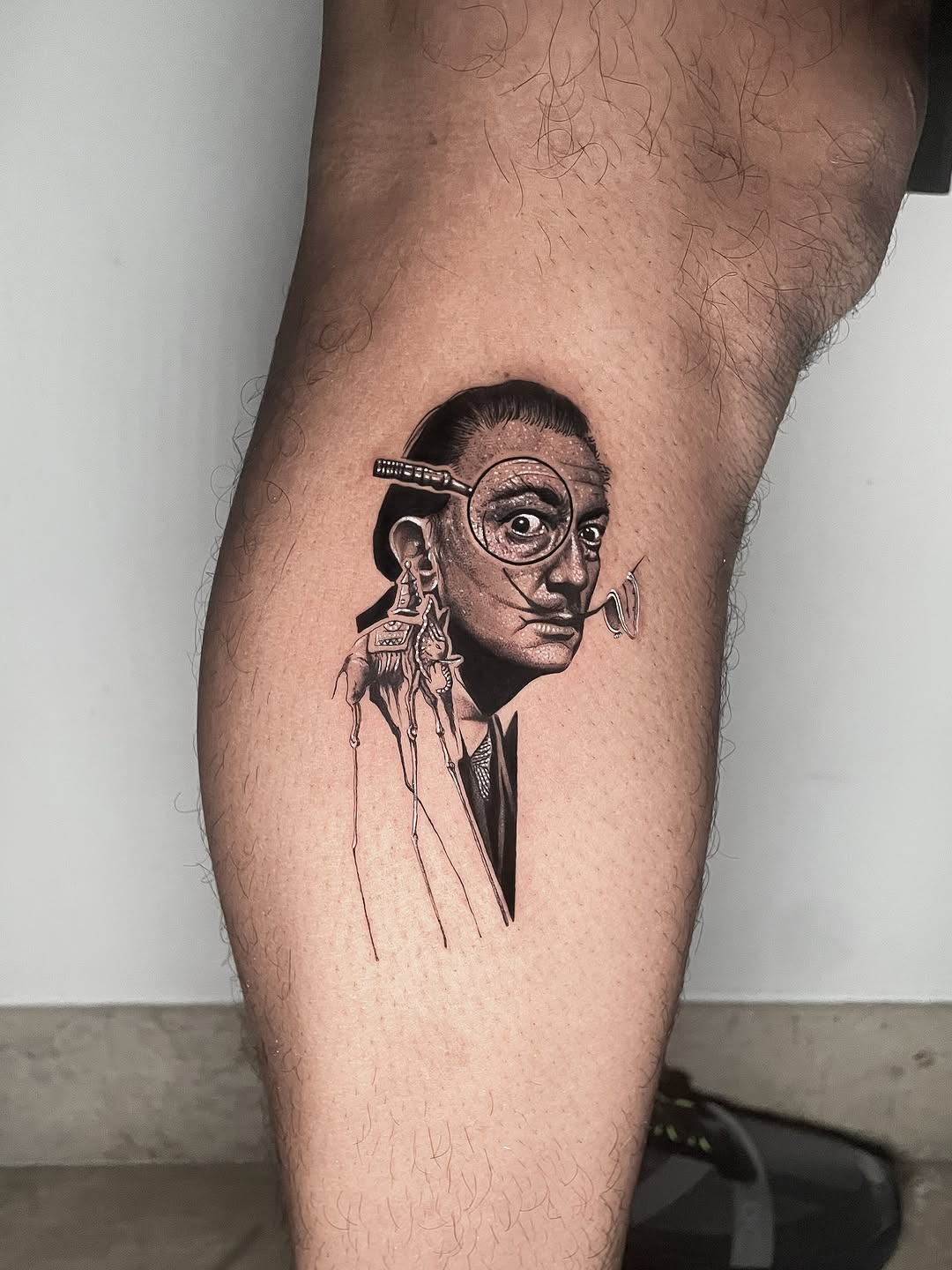 Dalí-inspired surreal portrait with magnifying monocle