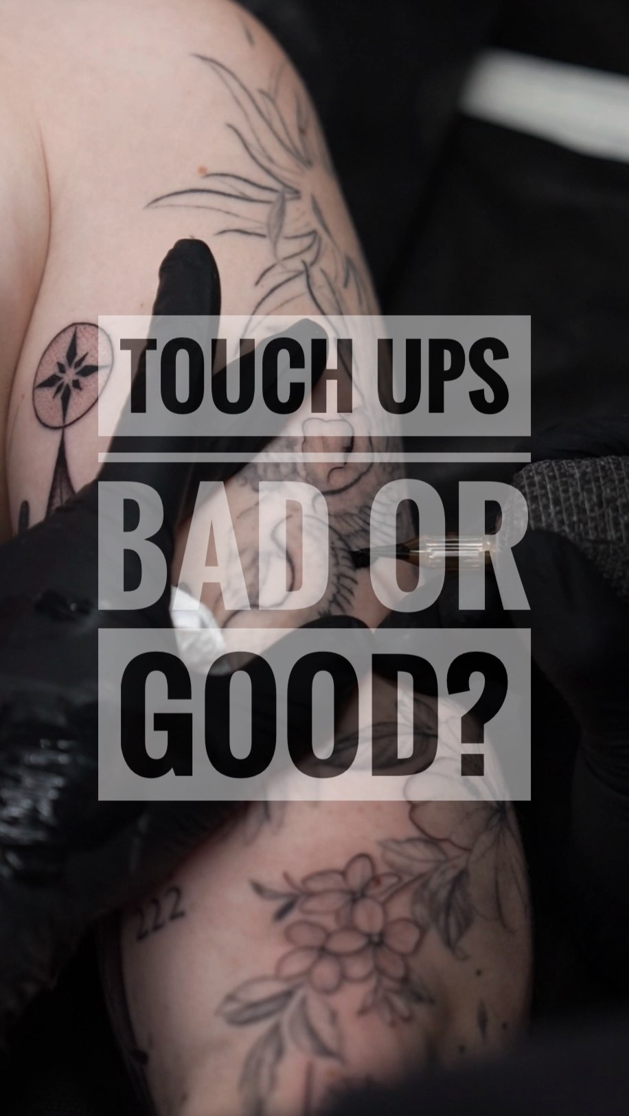 Delicate fine-line floral outlines on upper arm