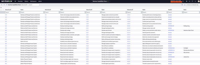 Creating a Business Capability Report using a Database View