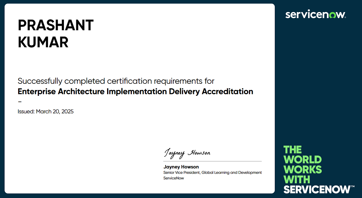 Enterprise Architecture Implementation Delivery Accreditation