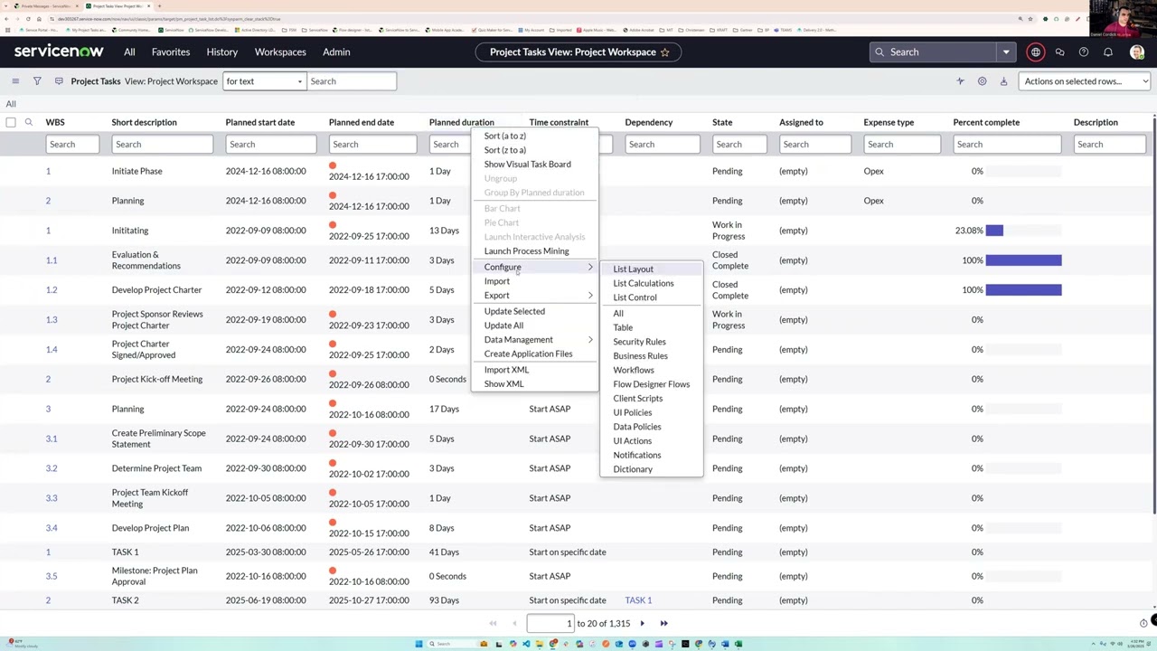 How to Add columns to project workspace planning pane
