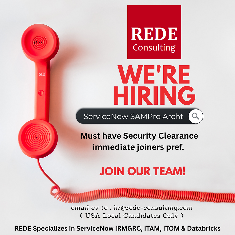 Hiring ServiceNow SAMPro Licensing Expert - USA.