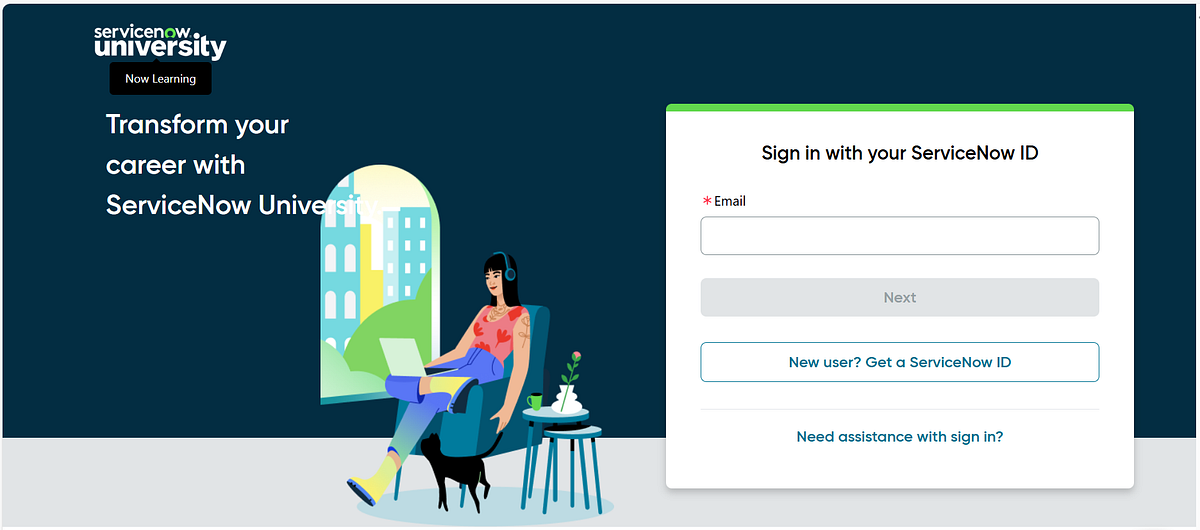Brand new Login Page for ServiceNow NowLearning (Learning)