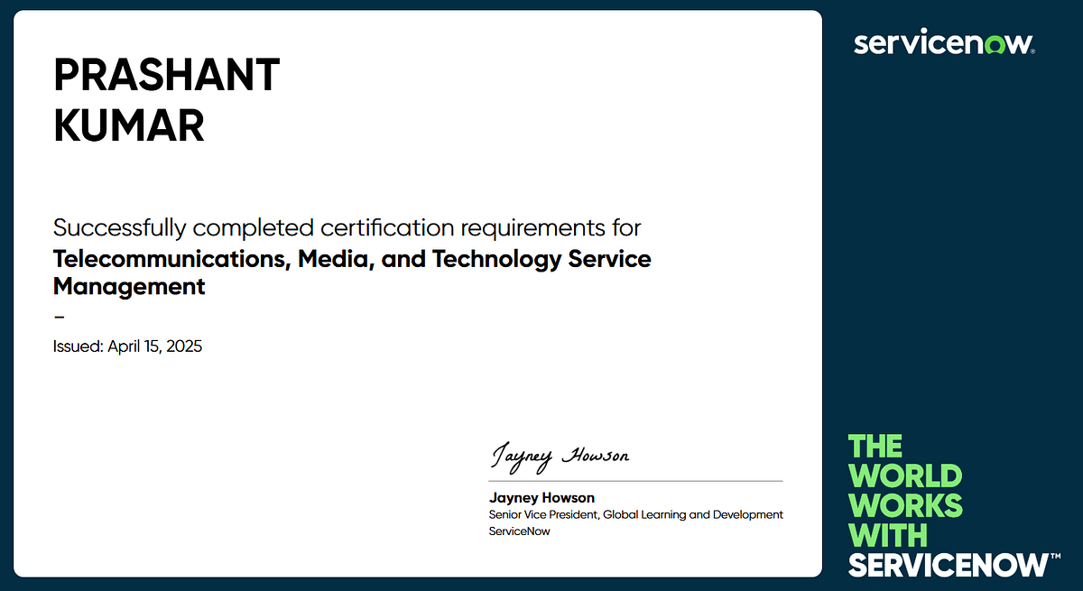 Telecommunications, Media, and Technology Service Management Accreditation