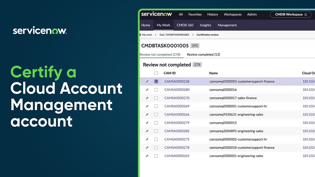 Certify a Cloud Account Management account