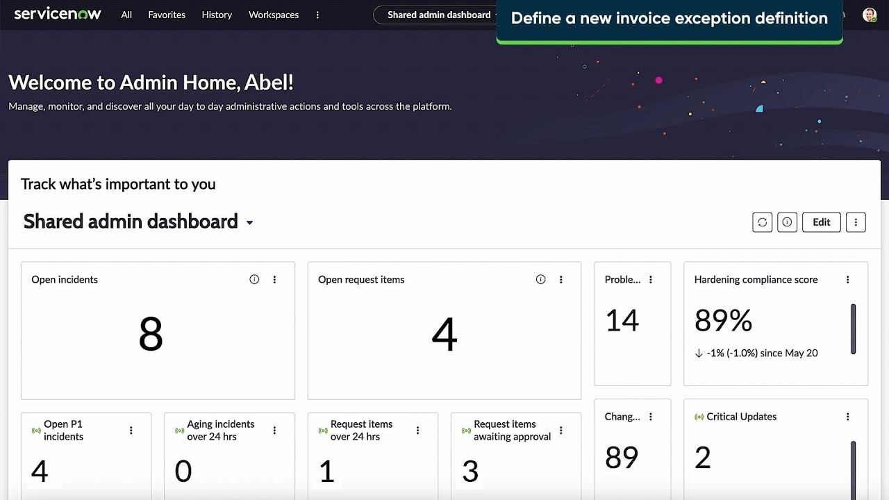 Define a new invoice exception definition